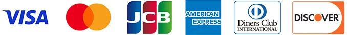 VISA/MasterCard/JCB/AMERICANEXPRESS/ダイナースクラブカード/DISCOVER